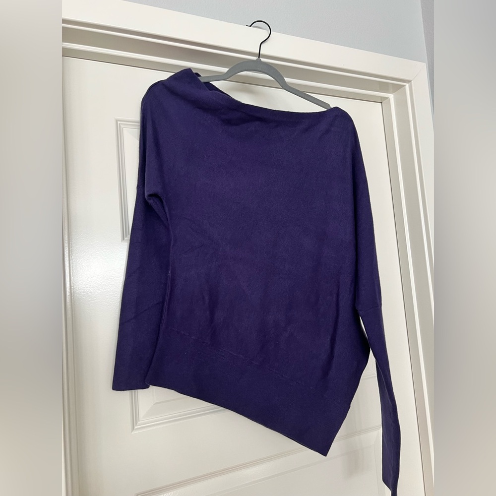 BNWT Off the Shoulder Express, Purple Sweater, Small